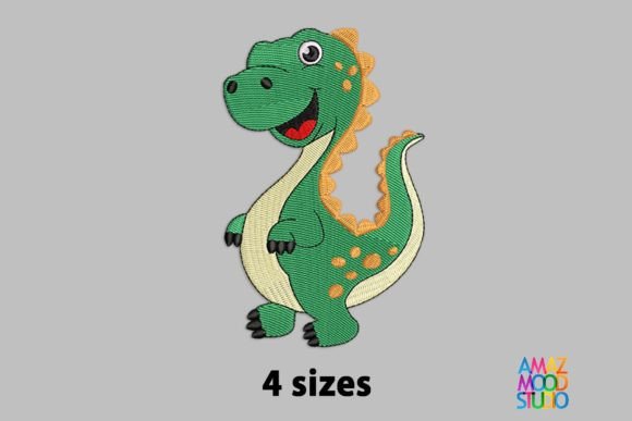 Cute Baby Dinosaur Embroidery