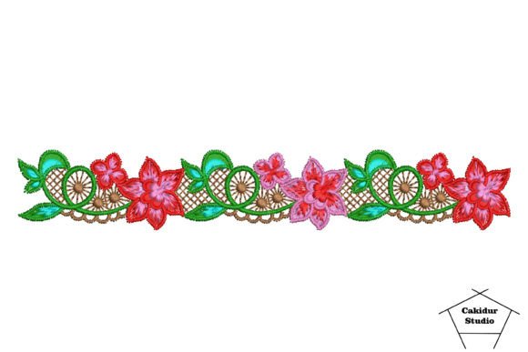 Spiral Stems Embroidery Design