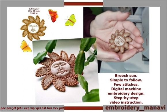Sun Brooch Embroidery Review